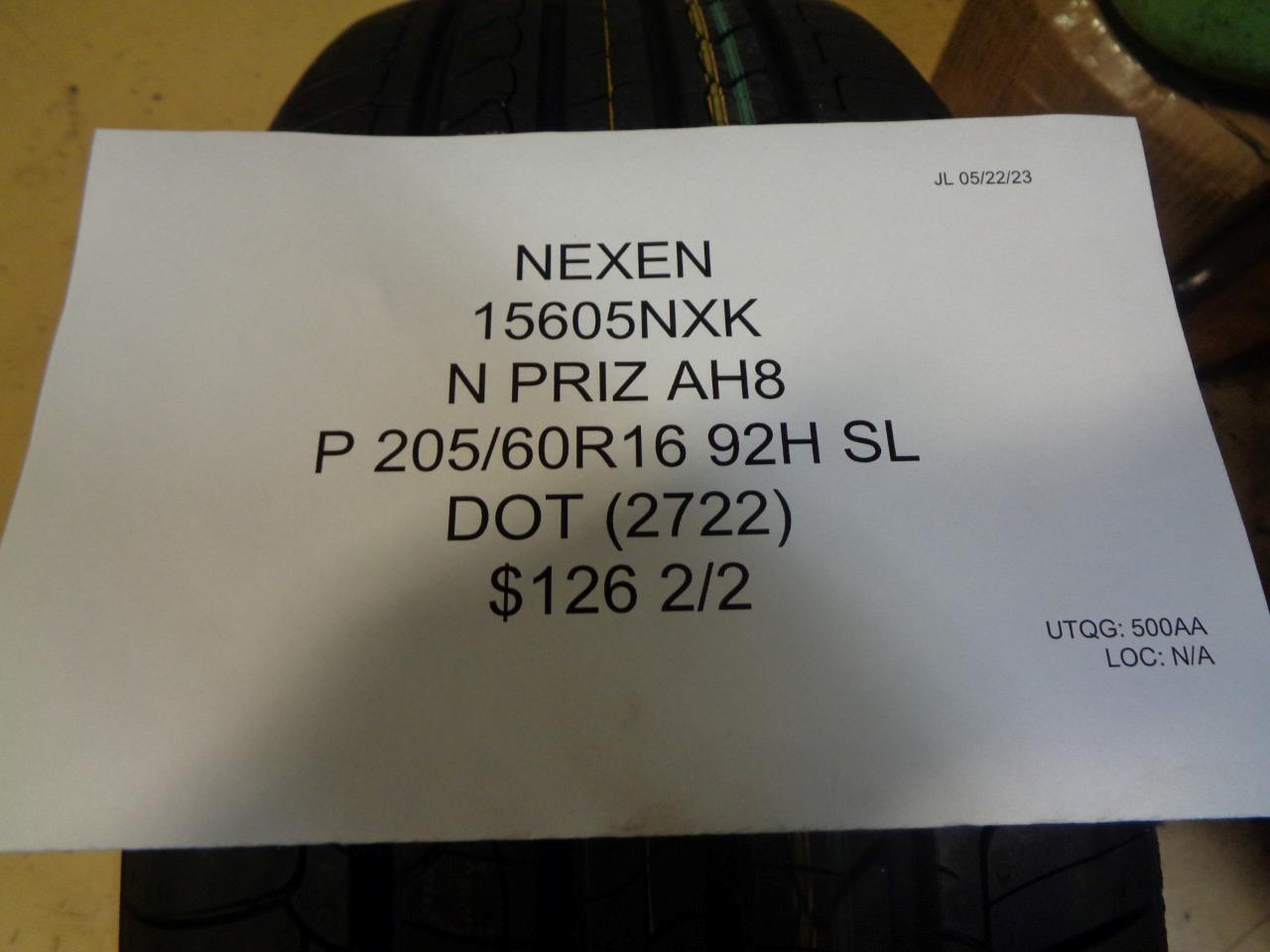 NEXEN N PRIZ AH8 205 60 16 92H SL TIRE 15605NXK BQ3