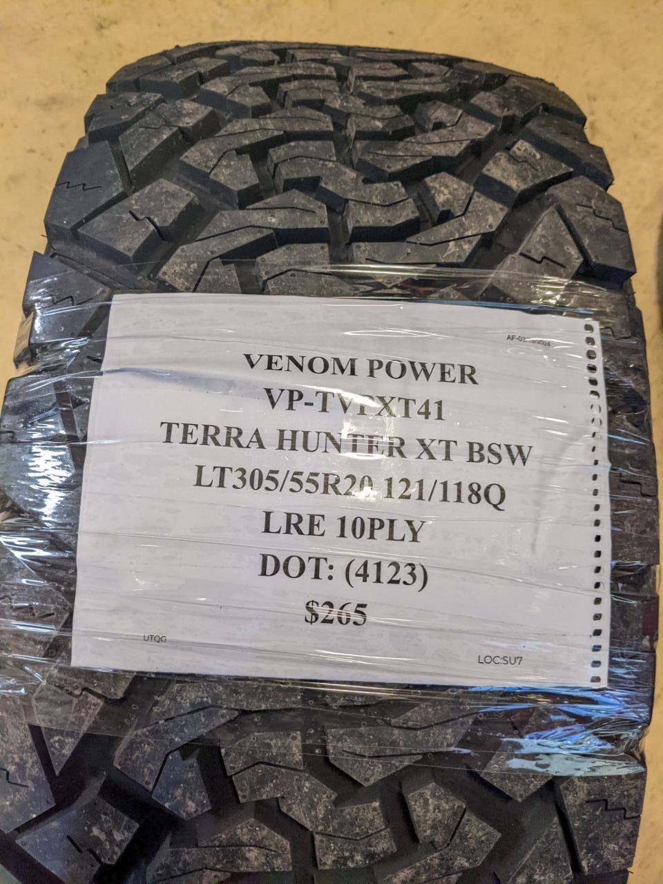 VENOM POWER TERRA HUNTER XT BSW LT 305 55 20 121/118Q LRE 10PLY TIRE TVPXT41 CQ1