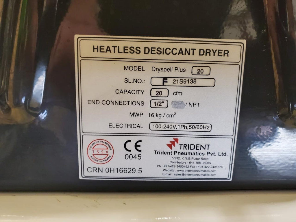 Powerex Whisper Air STES0754 Oil Less Scroll Air Compressor Drier 23scfm 120G