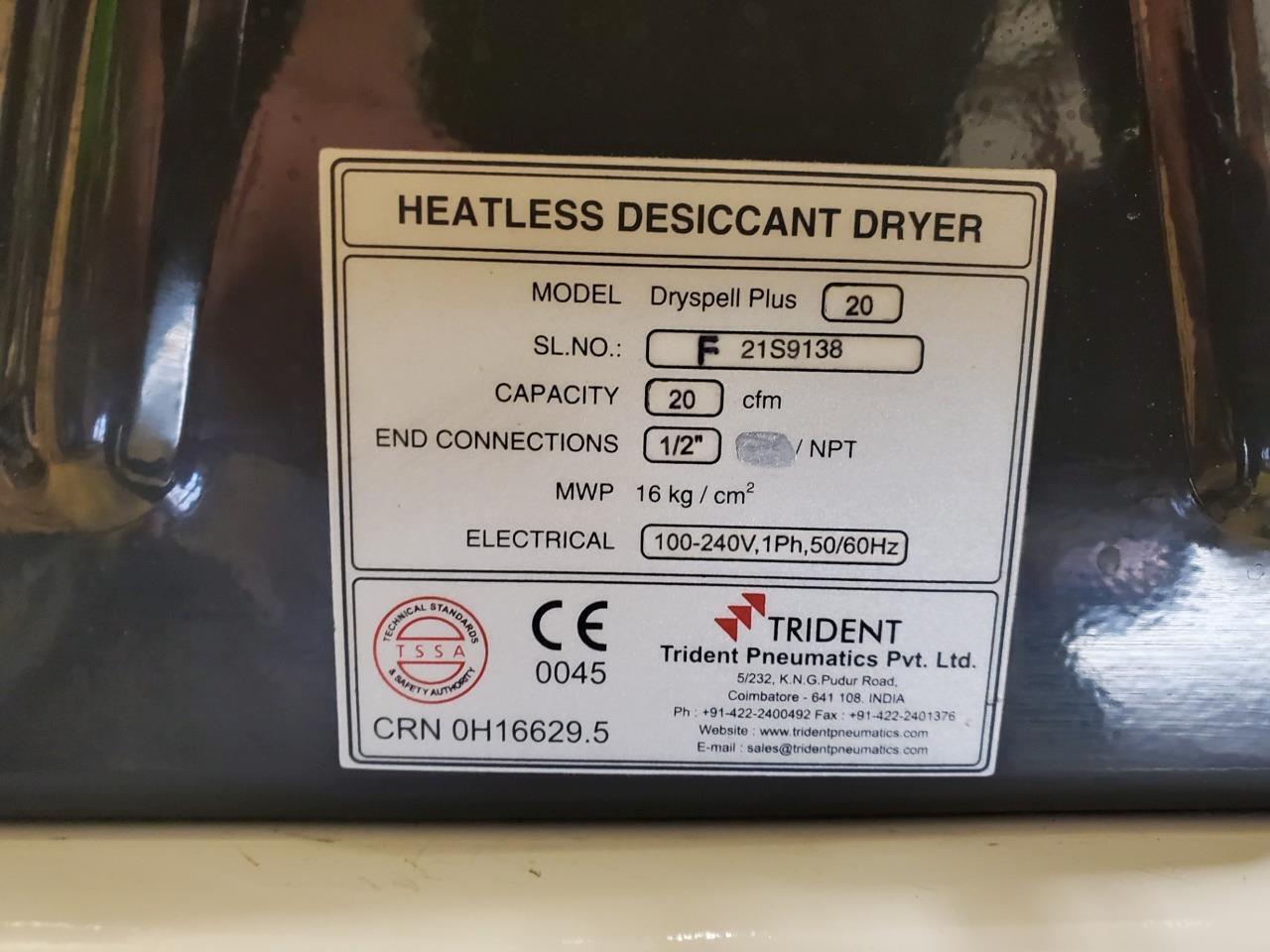 Powerex Whisper Air STES0754 Oil Less Scroll Air Compressor Drier 23scfm 120G