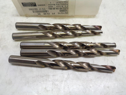 NEW CLEVELAND COBALT NAS TYPE J JOBBER DRILL BIT SET OF 5 C70031 R22T6BM2