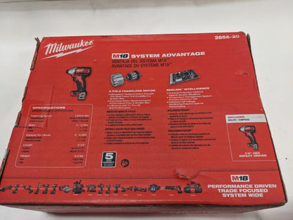 MILWAUKEE M18 CORDLESS LITHIUM-ION 1/4" HEX IMPACT DRIVER 2656-20 BSR35