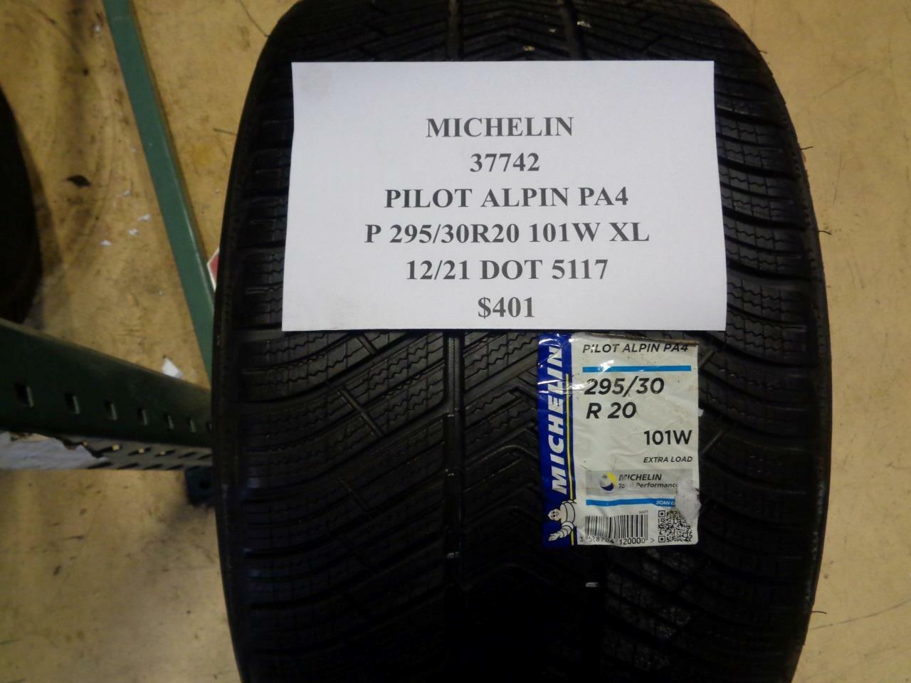 1 NEW MICHELIN PILOT ALPIN PA4 P 295 30 20 101W XL TIRE 37742 Q2