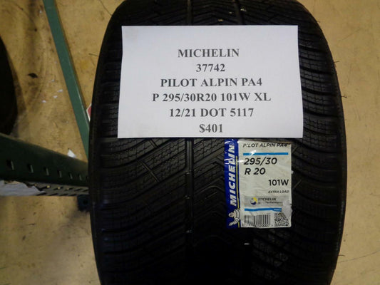 1 NEW MICHELIN PILOT ALPIN PA4 P 295 30 20 101W XL TIRE 37742 Q2