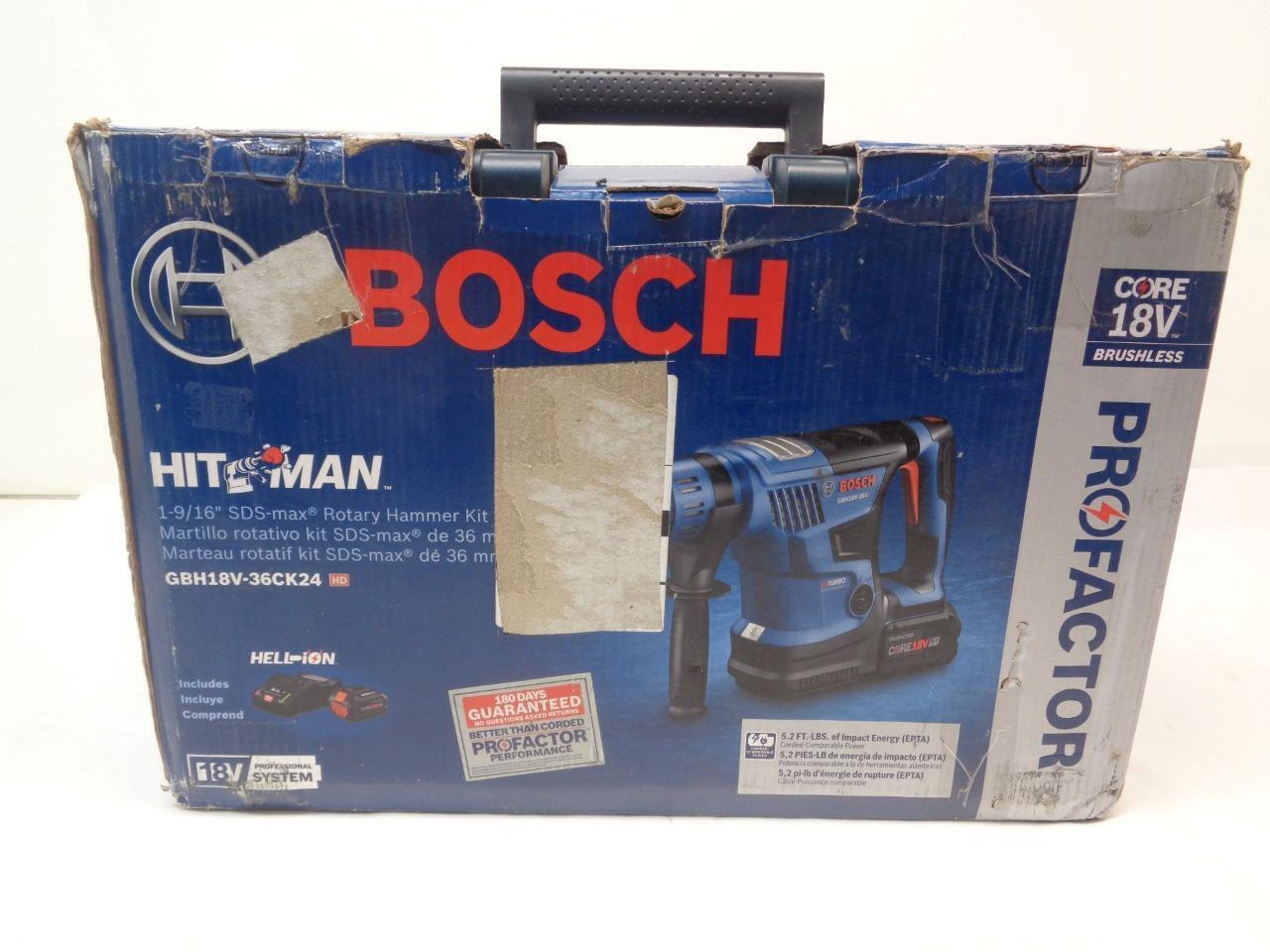 BOSCH 18V BRUSHLESS CORDLESS 1-9/16” SDS-MAX ROTARY HAMMER KIT GBH18V-36CK24 SR
