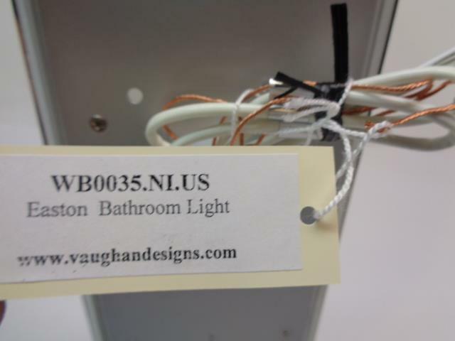 NEW VAUGHAN DESIGNS EASTON BATHROOM LIGHT NICKEL WB0035.NI.US SR