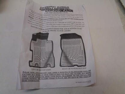 USED HUSKY LINERS WEATHER BEATER FLOOR LINERS FOR 2012-13 4 DOOR HONDA CIVIC SR