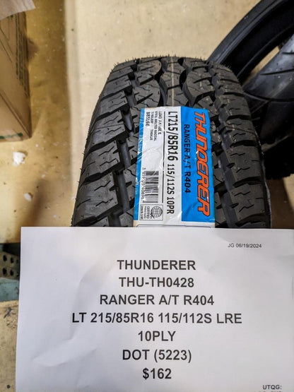 THUNDERER RANGER A/T R404 LT 215 85 16 115/112S LRE 10PLY TIRE TH0428 CQ3