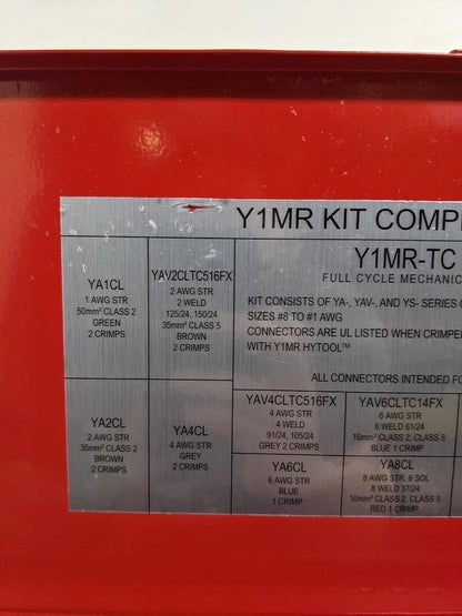 BURNDY Y1MRKIT CRIMPER AND CONNECTOR KIT YS, YSV 4.5 TON FOR WIRE/CABLE NEW R27