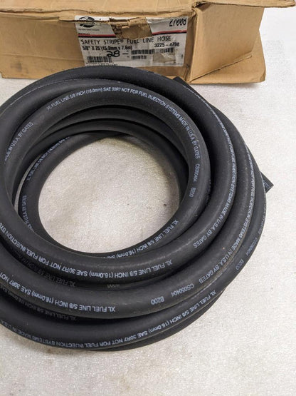 GATES 27008 SAFETY STRIPE FUEL LINE HOSE 25' OAL 5/8" ID NITRILE RUBBER NEW R15