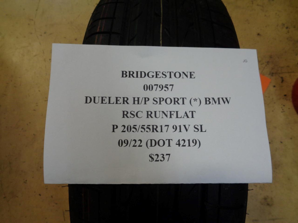 BRIDGESTONE DUELER HP SPORT *BMW RSC RUNFLAT 205 55 17 91V SL 07957