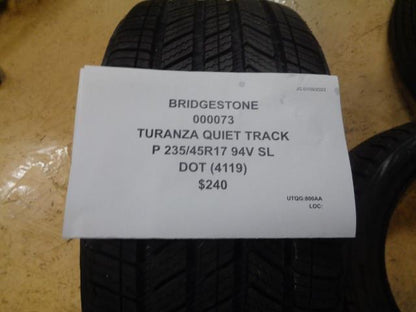 1 BRIDGESTONE TURANZA QUIET TRACK P 235 45 17 94V SL TIRE 000073