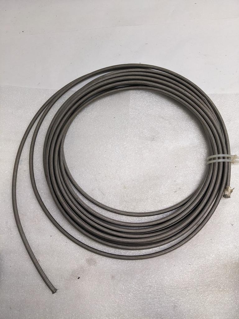 UNBRANDED BRAIDED METALLIC BRAKE HOSE 61' TEFLON LINED 5/16" OD 3/16" ID NEW R3