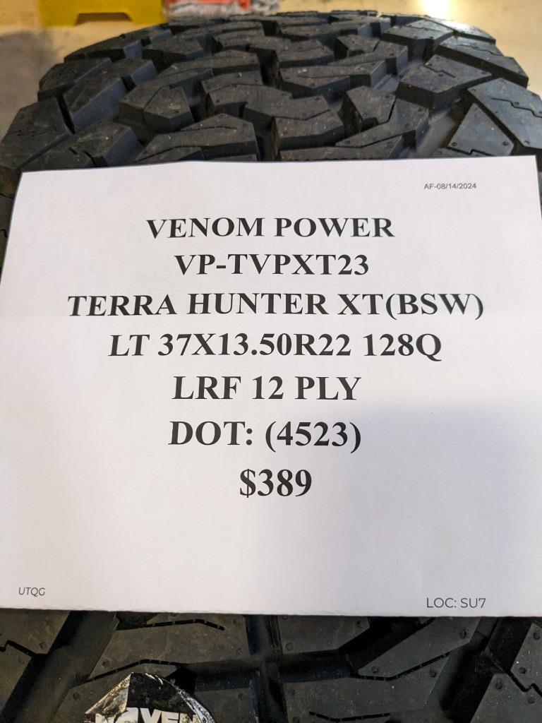 VENOM POWER TERRA HUNTER XT LT 37 13.50 22 128Q LRF 12PLY TIRE TVPXT23 CQ3