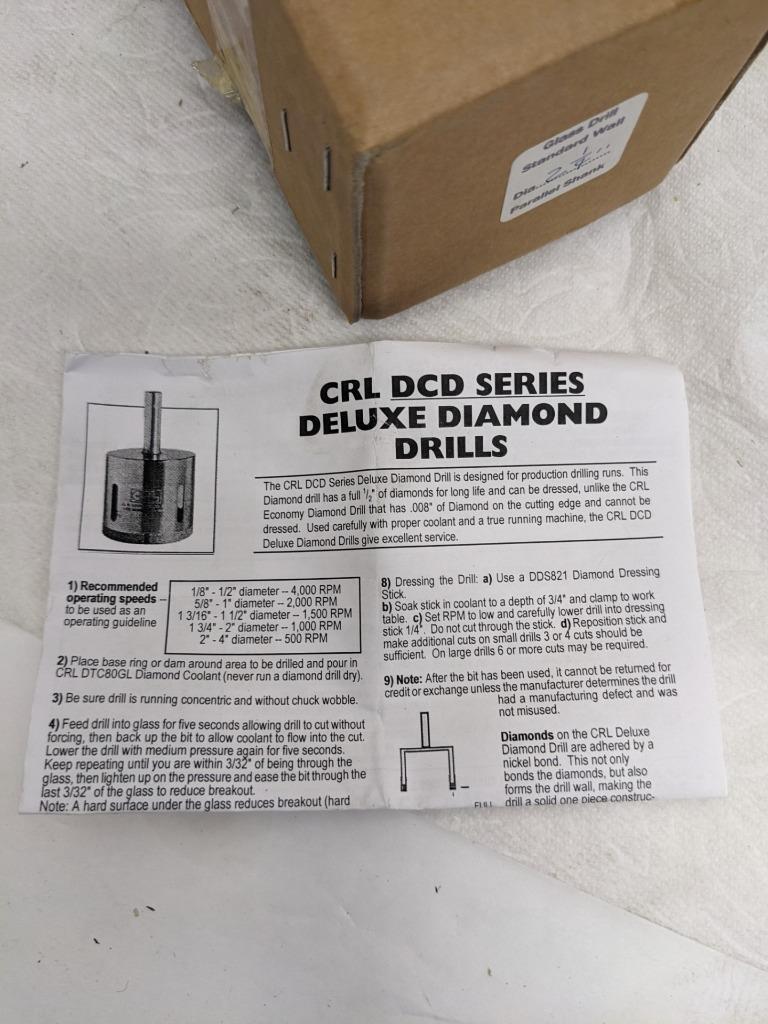CRL DCD214 378438 2-1/4" DCD SERIES ELECTRO-FORMED DIAMOND DRILL NEW D0