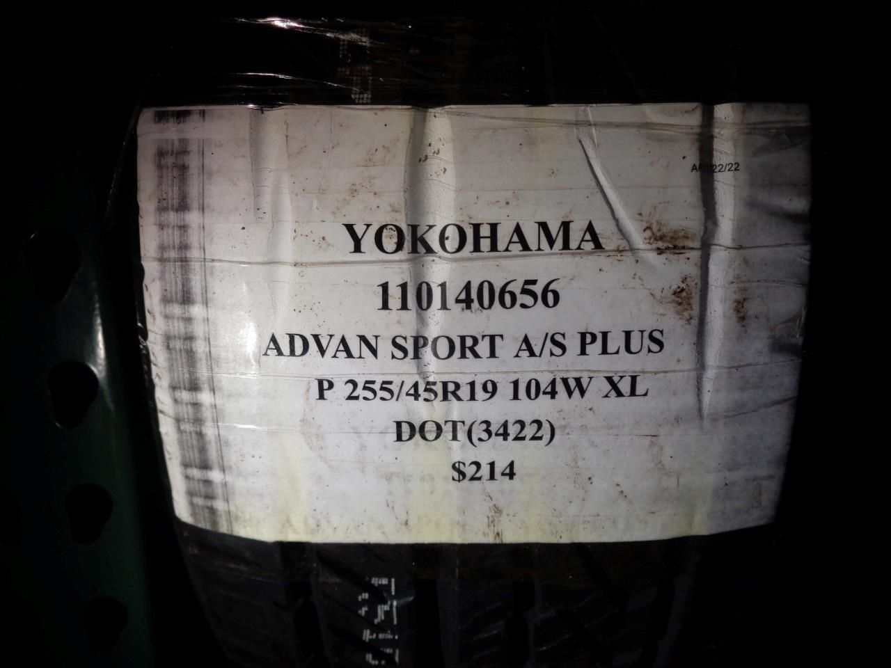 YOKOHAMA ADVAN SPORT A/S PLUS P 255 45 19 104W XL TIRE 110140656 BQ3
