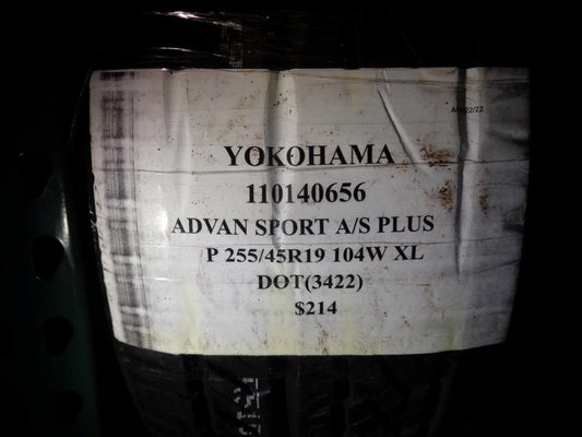 YOKOHAMA ADVAN SPORT A/S PLUS P 255 45 19 104W XL TIRE 110140656 BQ3