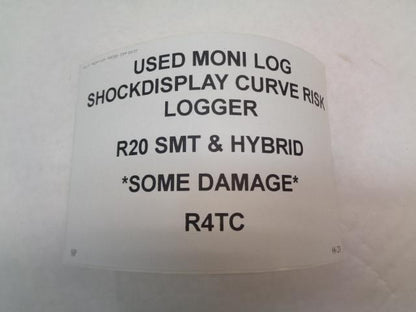 USED MONI LOG SHOCKDISPLAY CURVE RISK LOGGER R20 SMT & HYBRID *SOME DAMAGE* R4TC