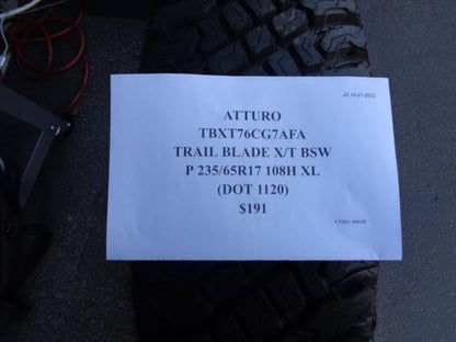 ATTURO TRAIL BLADE X/T P 235 65 17 108H XL TIRE TBXT76CG7AFA AQ4
