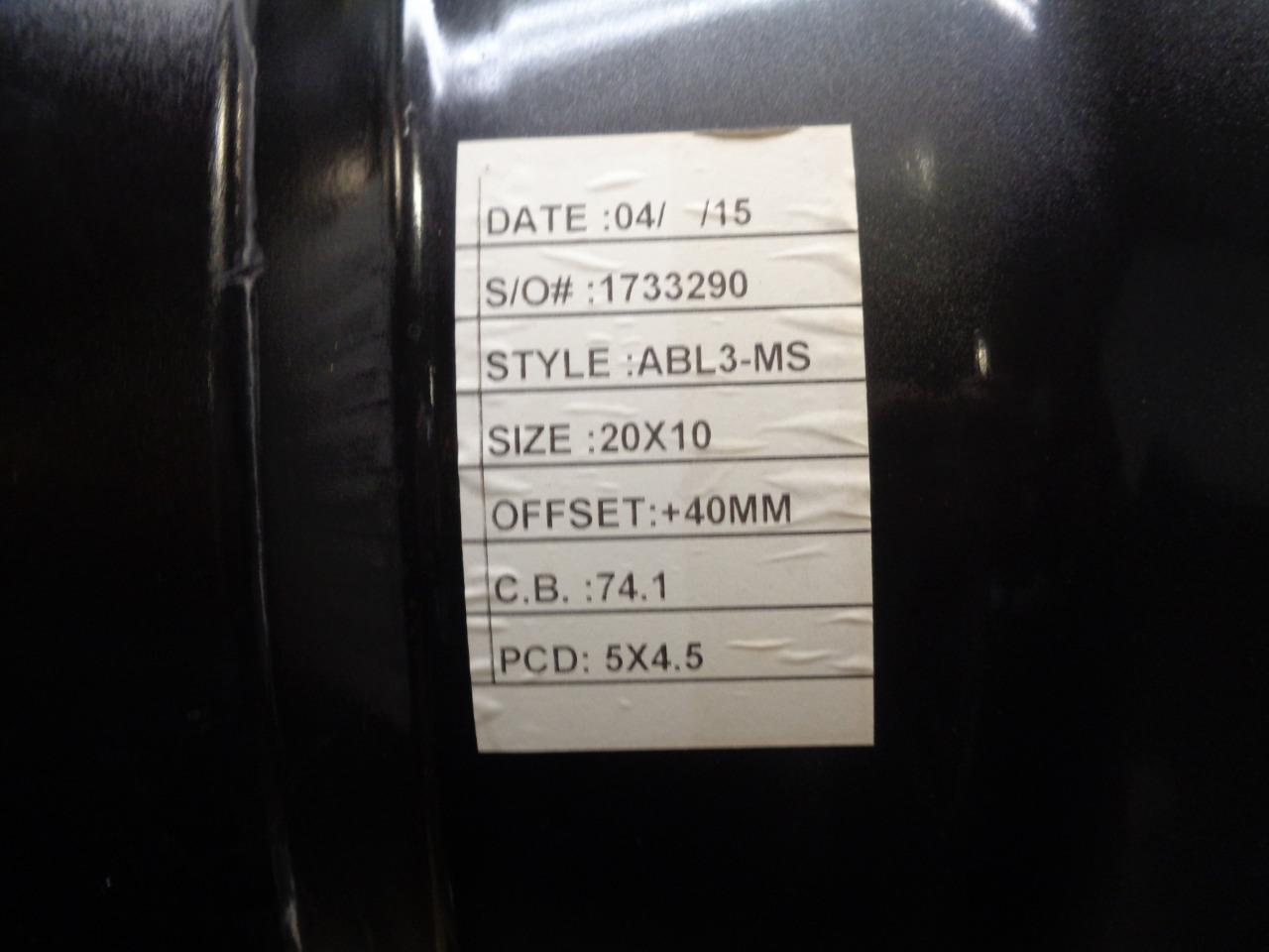 NEW ASANTI BLACK LABEL ABL3-MS BLACK W/ MACHINED FACE WHEEL 20X10 ET40 5X115 WR