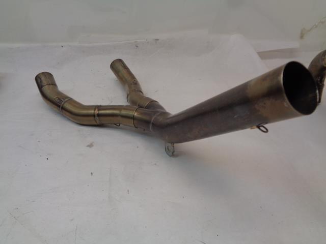 USED M4 DUAL EXHUAST PIPE W/ MANIFOLD FOR MOTORCYCLE SPORTBIKE INCOMPLETE R16