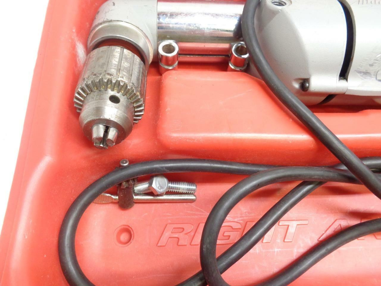USED MILWAUKEE 1/2" HEAVY DUTY RIGHT ANGLE DRILL KIT 7AMP 3107-6 SR