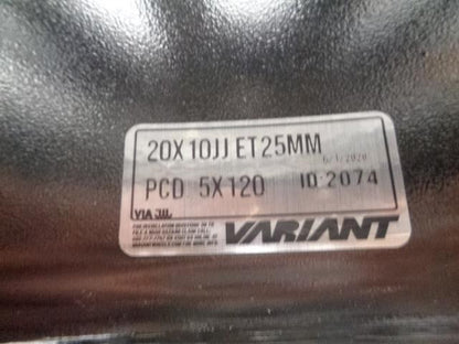 PAIR OF NEW VARIANT KRYPTON BLACK CHROME WHEELS 20x10 ET15 5x4.75 WR