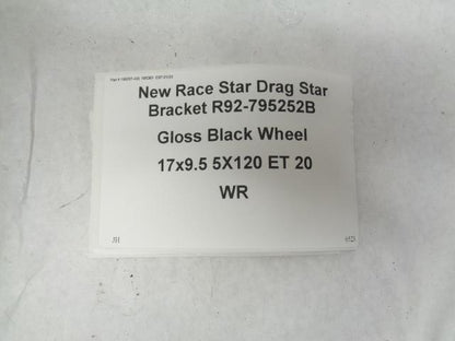 New Race Star Drag Star Bracket R92-795252B Gloss Black Wheel 17x9.5 5X120 ET 20