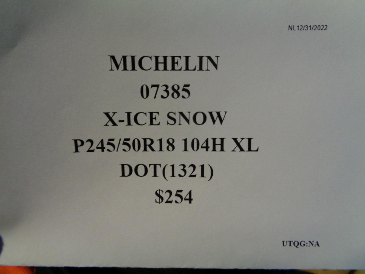 1 MICHELIN X-ICE SNOW P 245 50 18 104H XL TIRE 07385