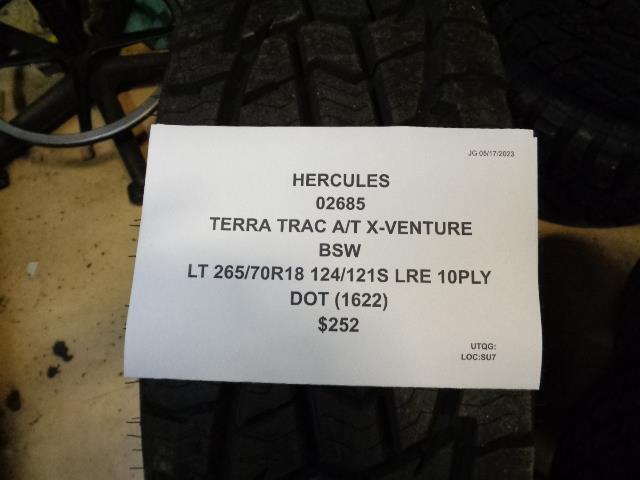 2 HERCULES TERRA TRAC A/T X-VENTURE LT 265 70 18 124/121S LRE 10 PLY TIRES 02685