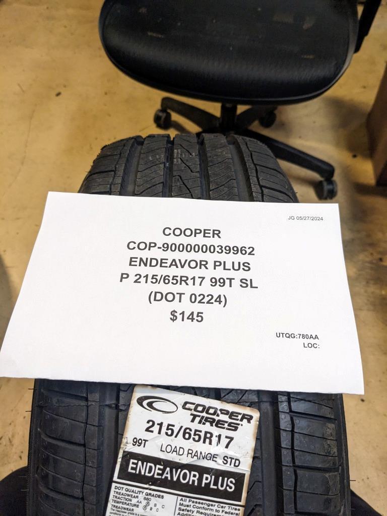 COOPER ENDEAVOR PLUS P 215 65 17 99T SL TIRE 900000039962 CQ2