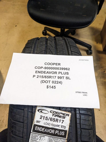 COOPER ENDEAVOR PLUS P 215 65 17 99T SL TIRE 900000039962 CQ2