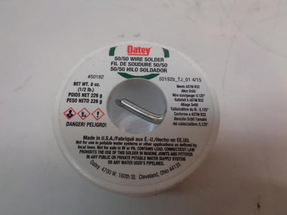 PACK OF 10 OATEY SOLID WIRE SOLDER 0.5 LB BULK SOLID SILVER GRAY 50192 R28