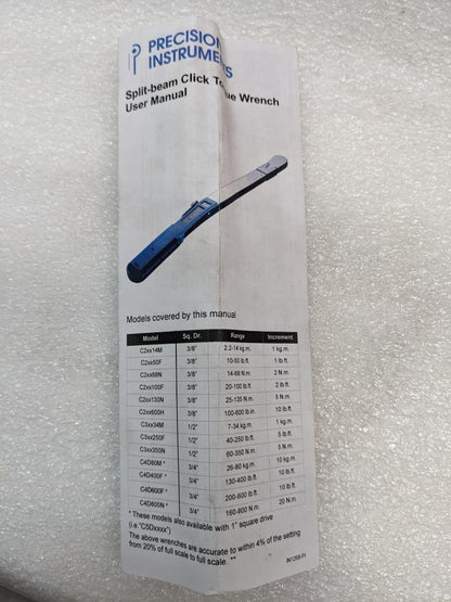 ULTRAPRO 17080 SPLITBEAM TORQUE WRENCH C3FR250F 1/2" DRIVE 50-250 FT-LBS NEW R27