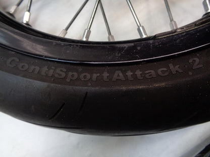 USED EXCEL TAKASAGO 17X3.5 WHEEL CONTINENTAL CONTISPORT ATTACK 2 120/70ZR17 SR