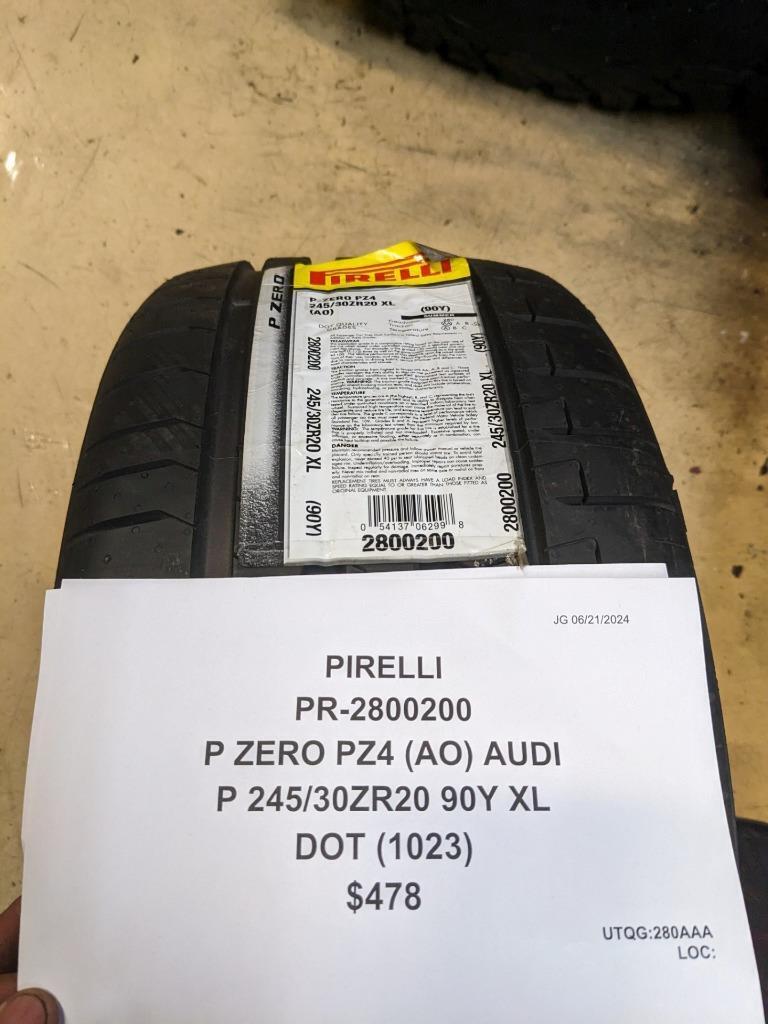 PIRELLI P ZERO PZ4 (AO) AUDI P 245 30 20 90Y XL SUMMER TIRE  2800200 CQ3