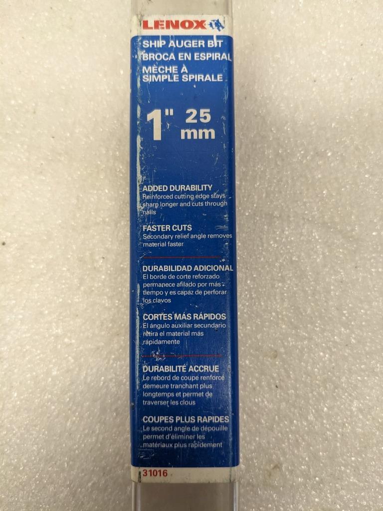LENOX 31016 1" X 18" SHIP AUGER BIT NEW D0