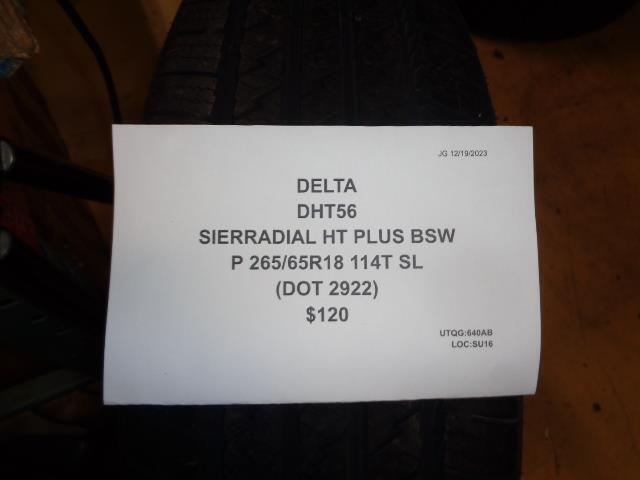 DELTA SIERRADIAL HT PLUS BSW P 265 65 18 114T SL TIRE DHT56 CQ4