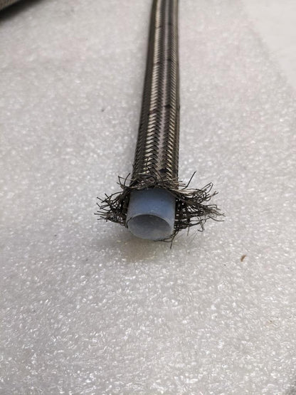 UNBRANDED BRAIDED METALLIC 25' HOSE 1/2" ID 5/8" OD TEFLON LINED NEW R3