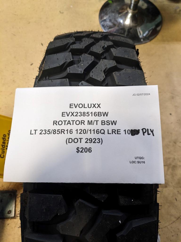 EVOLUXX  ROTATOR M/T BSW LT 235 85 16 120/116Q LRE 10PLY TIRE 238516BW CQ1