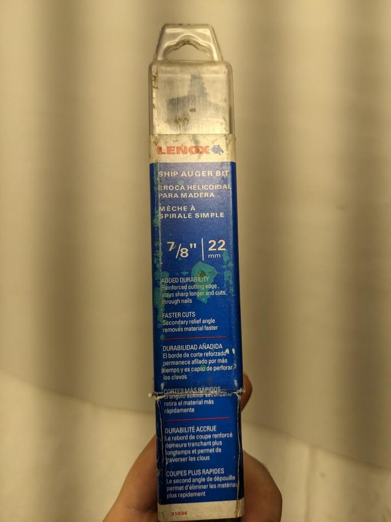LENOX 31034 7-1/2" X 7/8" SHIP AUGER BIT NEW R22T5