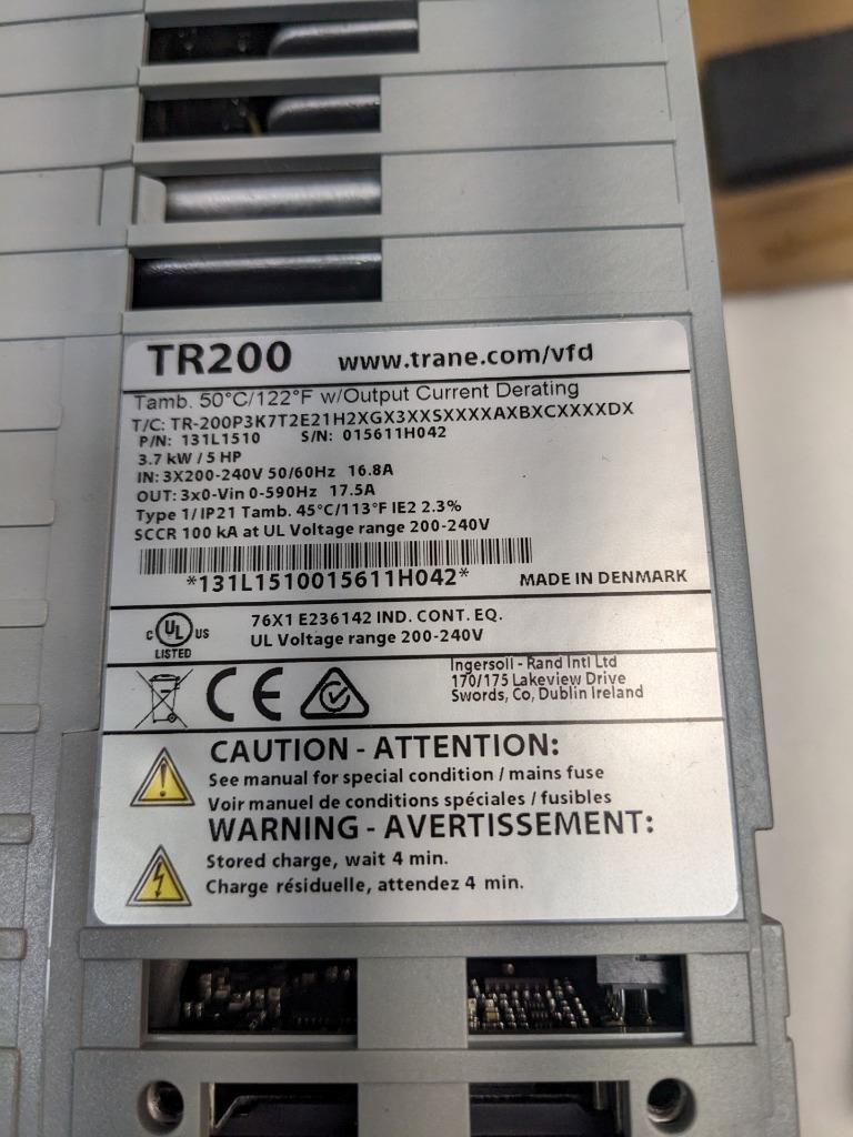 TRANE TR200 131L1510 VARIABLE FREQUENCY DRIVE TYPE 1 IP21 1P4X NEW R27