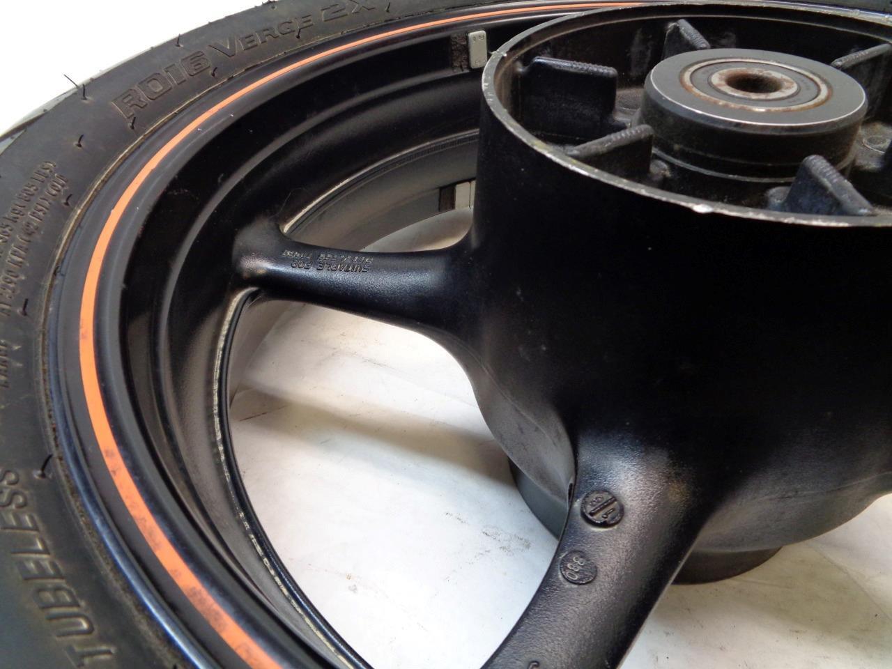 YAMAHA 2004-07 FZ6 17x4.5 5 SPOKE ORANGE STRIPE WHEEL & TIRE SR
