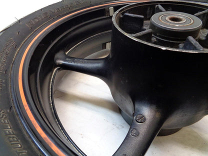 YAMAHA 2004-07 FZ6 17x4.5 5 SPOKE ORANGE STRIPE WHEEL & TIRE SR