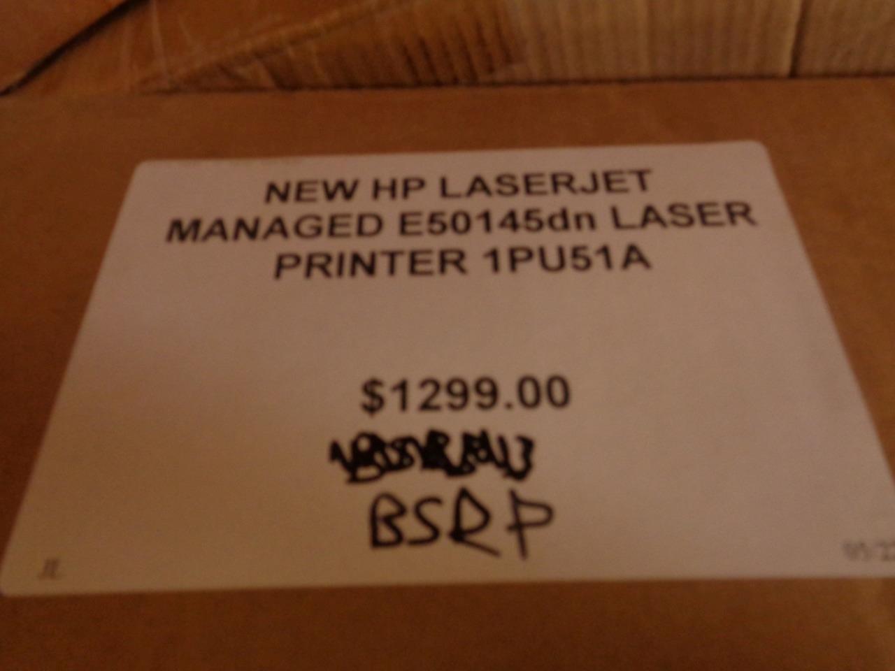 NEW HP LASERJET MANAGED E50145DN LASER PRINTER 1PU51A BSRP