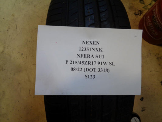 1 NEW TIRE NEXEN SU1 215 45 17 91W SL 12351NXK