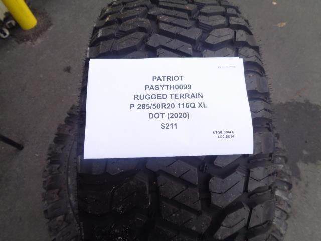 1 PATRIOT RUGGED TERRAIN P 285 50 20 116Q XL TIRE PASYTH0099 SU16 BQ1