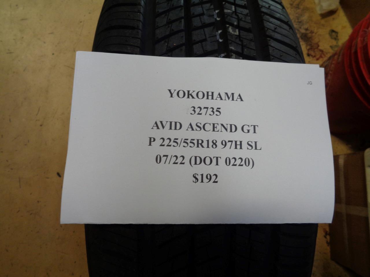 2 YOKOHAMA AVID ASCEND GT P 225 55 18 97H SL ALL SEASON TIRES 32735 BQ1