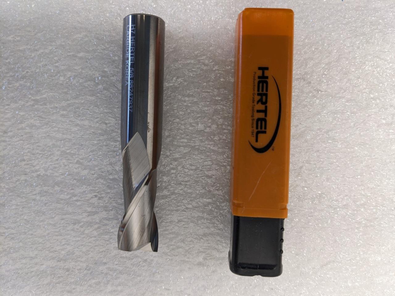 HERTEL 88247937  MILL 5/8" DIA 1-1/4" LOC 2 FLUTES H8 CARBIDE NEW R 29