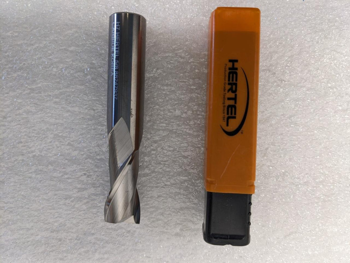 HERTEL 88247937  MILL 5/8" DIA 1-1/4" LOC 2 FLUTES H8 CARBIDE NEW R 29